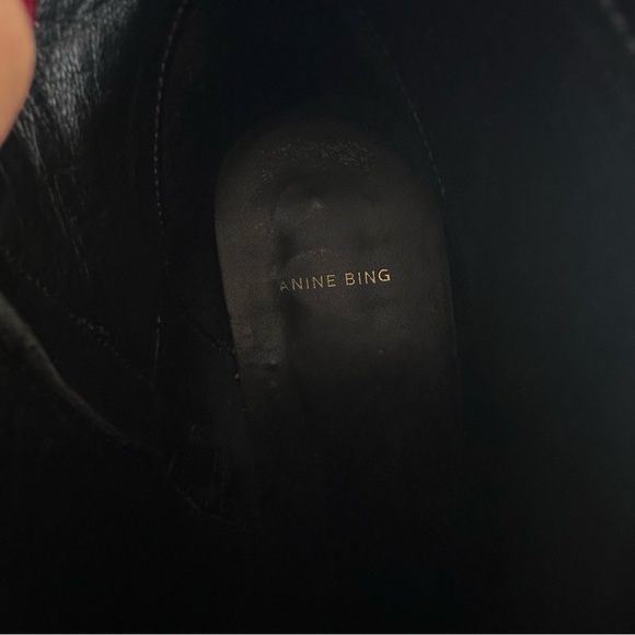 Anine Bing Bianca Leather Stud Black Ankle Boots EU38 - Picture 9 of 11
